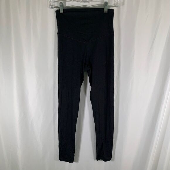 Aerie Leggings Women's Medium Solid Black Pull On Stretchy High Rise - Picture 1 of 7